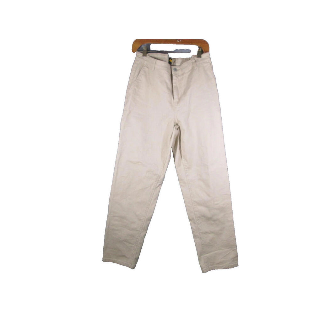 Caterpillar Work Pants Khaki Beige Utility Carpenter Style Size 8 Cotton Blend